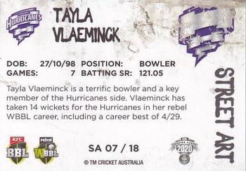 2020-21 TLA Cricket Traders - Street Art #SA 07 Tayla Vlaeminck Back