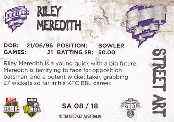 2020-21 TLA Cricket Traders - Street Art #SA 08 Riley Meredith Back