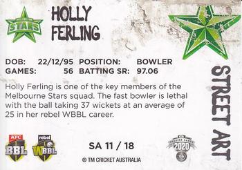 2020-21 TLA Cricket Traders - Street Art #SA 11 Holly Ferling Back