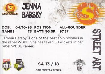 2020-21 TLA Cricket Traders - Street Art #SA 13 Jemma Barsby Back
