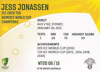 2020-21 TLA Cricket Traders - Women's T20 #WT20 06 Jess Jonassen Back