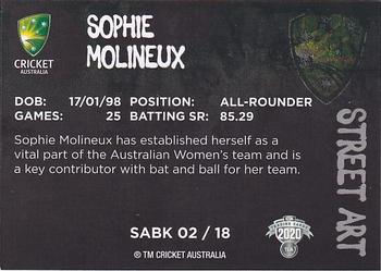 2020-21 TLA Cricket Traders - Street Art Black #SABK 02 Sophie Molineux Back