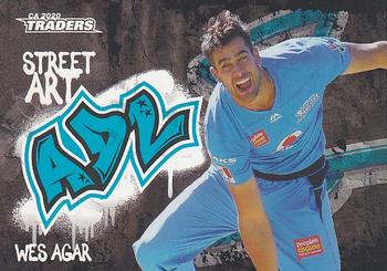 2020-21 TLA Cricket Traders - Street Art Black #SABK 04 Wes Agar Front