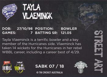 2020-21 TLA Cricket Traders - Street Art Black #SABK 07 Tayla Vlaeminck Back