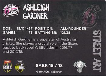 2020-21 TLA Cricket Traders - Street Art Black #SABK 15 Ashleigh Gardner Back