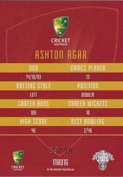 2020-21 TLA Cricket Traders - Mojo Ruby #MR016 Ashton Agar Back