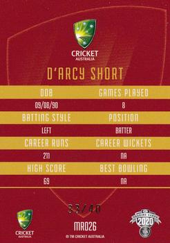 2020-21 TLA Cricket Traders - Mojo Ruby #MR026 D'Arcy Short Back