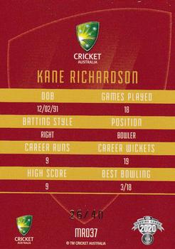 2020-21 TLA Cricket Traders - Mojo Ruby #MR037 Kane Richardson Back