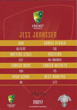 2020-21 TLA Cricket Traders - Mojo Ruby #MR047 Jess Jonassen Back