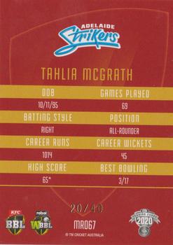 2020-21 TLA Cricket Traders - Mojo Ruby #MR067 Tahlia McGrath Back