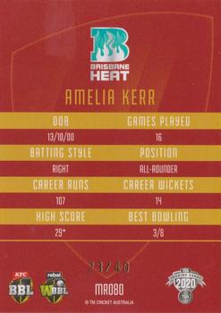 2020-21 TLA Cricket Traders - Mojo Ruby #MR080 Amelia Kerr Back
