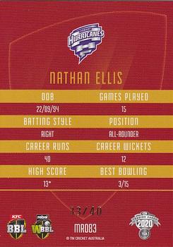 2020-21 TLA Cricket Traders - Mojo Ruby #MR083 Nathan Ellis Back