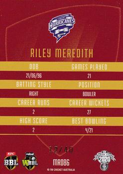 2020-21 TLA Cricket Traders - Mojo Ruby #MR086 Riley Meredith Back
