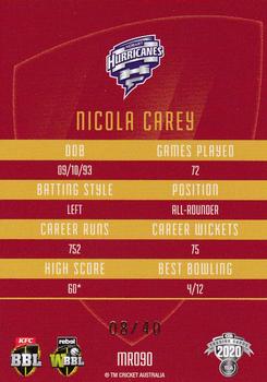 2020-21 TLA Cricket Traders - Mojo Ruby #MR090 Nicola Carey Back