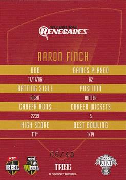 2020-21 TLA Cricket Traders - Mojo Ruby #MR096 Aaron Finch Back