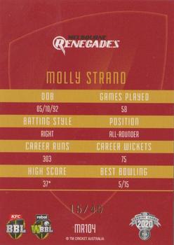 2020-21 TLA Cricket Traders - Mojo Ruby #MR104 Molly Strano Back