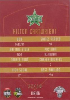 2020-21 TLA Cricket Traders - Mojo Ruby #MR106 Hilton Cartwright Back