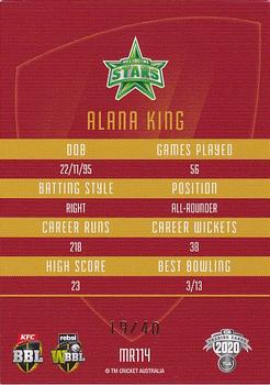 2020-21 TLA Cricket Traders - Mojo Ruby #MR114 Alana King Back