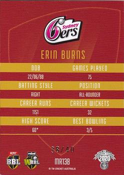 2020-21 TLA Cricket Traders - Mojo Ruby #MR138 Erin Burns Back