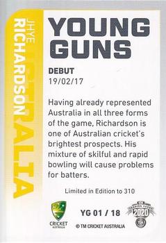 2020-21 TLA Cricket Traders - Young Guns White #YG 01 Jhye Richardson Back