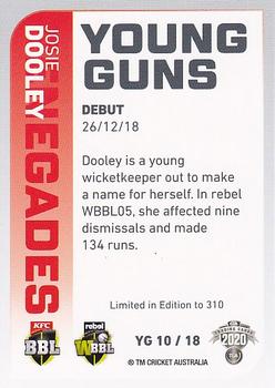 2020-21 TLA Cricket Traders - Young Guns White #YG 10 Josie Dooley Back