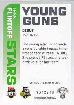 2020-21 TLA Cricket Traders - Young Guns White #YG 12 Tess Flintoff Back