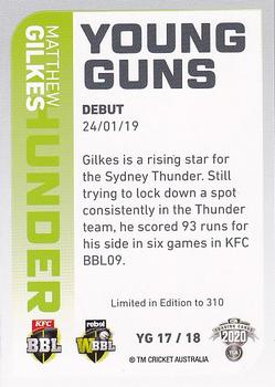 2020-21 TLA Cricket Traders - Young Guns White #YG 17 Matthew Gilkes Back