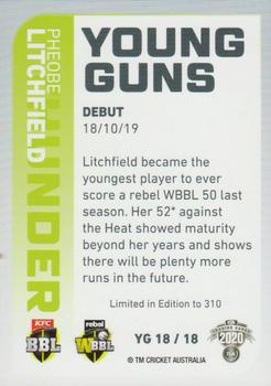 2020-21 TLA Cricket Traders - Young Guns White #YG 18 Phoebe Litchfield Back