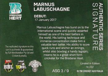 2020-21 TLA Cricket Traders - Authentics Green #ASG 3 Marnus Labuschagne Back