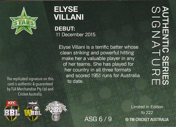 2020-21 TLA Cricket Traders - Authentics Green #ASG 6 Elyse Villani Back