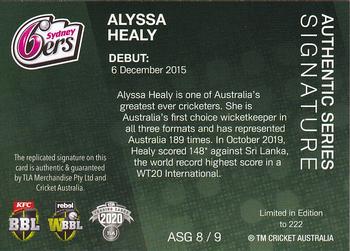 2020-21 TLA Cricket Traders - Authentics Green #ASG 8 Alyssa Healy Back