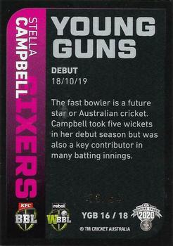 2020-21 TLA Cricket Traders - Young Guns Black #YGB 16 Stella Campbell Back