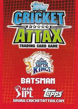 2012 Topps Cricket Attax IPL #NNO Suresh Raina Back