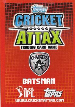 2012 Topps Cricket Attax IPL #NNO Ishank Jaggi Back