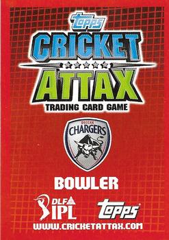 2012 Topps Cricket Attax IPL #NNO Amit Mishra Back