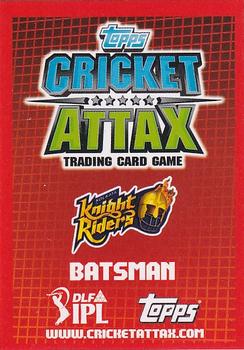 2012 Topps Cricket Attax IPL #NNO Gautam Gambhir Back