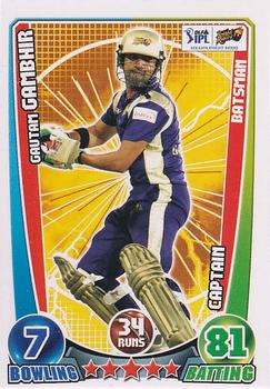 2012 Topps Cricket Attax IPL #NNO Gautam Gambhir Front