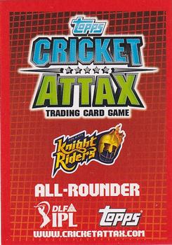 2012 Topps Cricket Attax IPL #NNO Rajat Bhatia Back