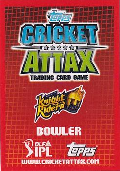2012 Topps Cricket Attax IPL #NNO Brett Lee Back