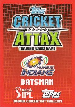 2012 Topps Cricket Attax IPL #NNO Sachin Tendulkar Back