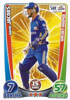 2012 Topps Cricket Attax IPL #NNO David Jacobs Front
