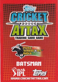 2012 Topps Cricket Attax IPL #NNO Manish Pandey Back