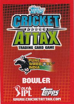 2012 Topps Cricket Attax IPL #NNO Murali Kartik Back