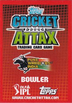 2012 Topps Cricket Attax IPL #NNO Wayne Parnell Back