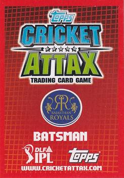 2012 Topps Cricket Attax IPL #NNO Faiz Fazal Back
