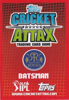 2012 Topps Cricket Attax IPL #NNO Ankeet Chavan Back