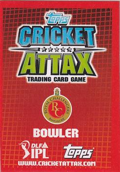 2012 Topps Cricket Attax IPL #NNO Charl Langeveldt Back