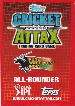 2012 Topps Cricket Attax IPL #NNO Jesse Ryder Back