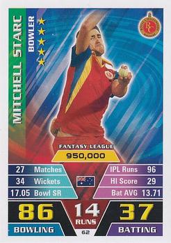 2016-17 Topps Cricket Attax IPL #62 Mitchell Starc Front
