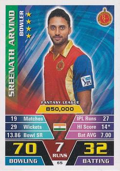 2016-17 Topps Cricket Attax IPL #65 Sreenath Aravind Front